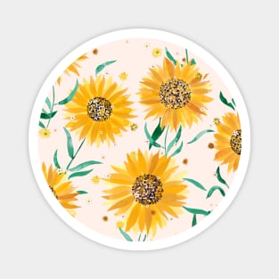 Summer Sunflowers Soft pink Magnet